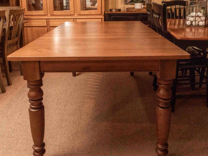 Ethan Allen Ash  Farmer's Plank Top Turned Legs  Dining Table
