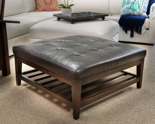 Boston Interiors Square Bonded Leather Ottoman