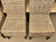 Set of 4 'Pier 1 Imports' Wicker  Dining Chairs with Espresso Finish Legs