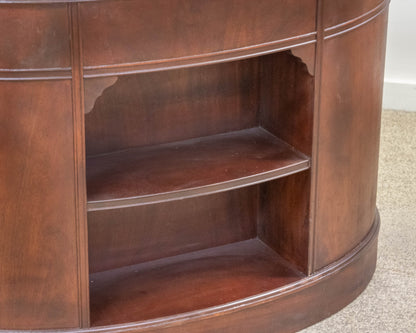 Crotch Mahogany 9 Drawer Kidney Shape Desk