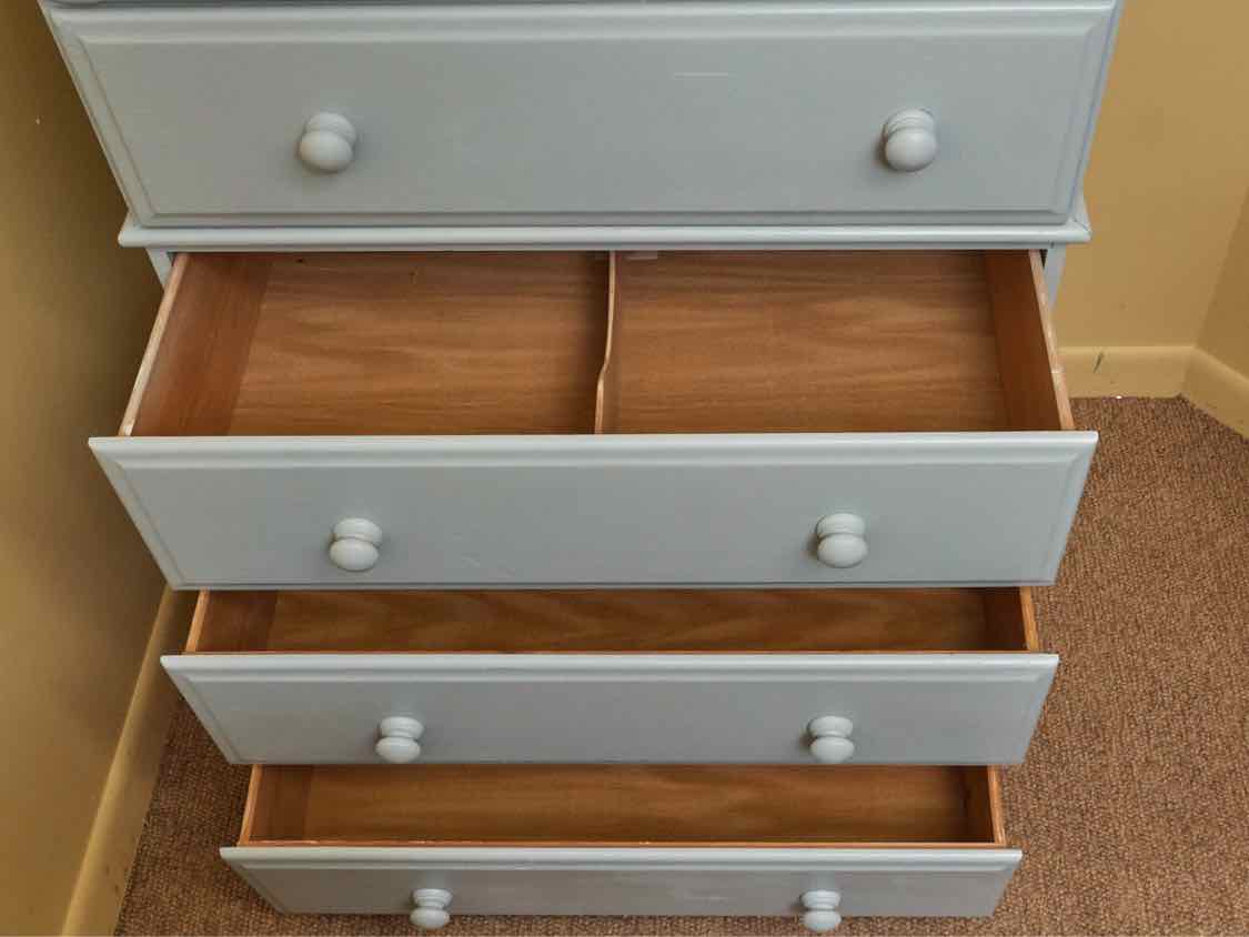 'Icelandic Blue' Finish 2 Over 3 Drawer Chest