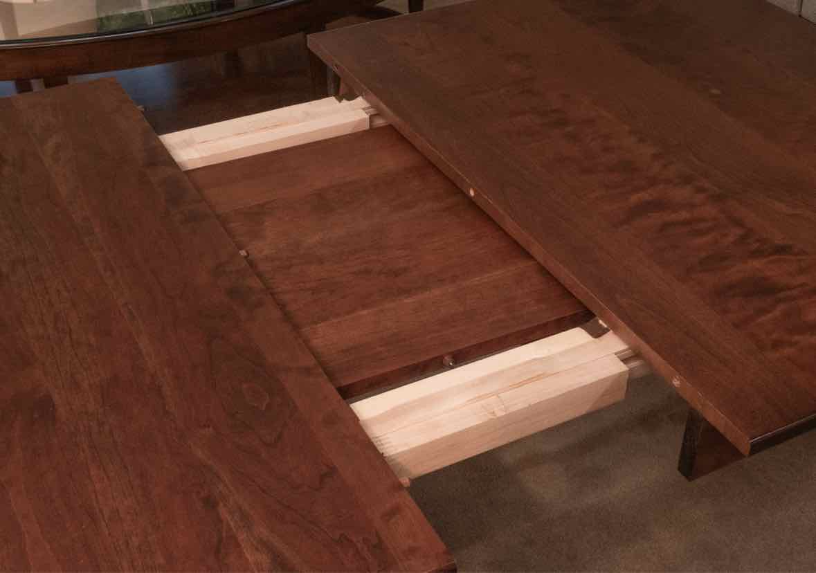 Mission Style Seasoned Cherry Table &  4 Contoured Slat Back Chair Set