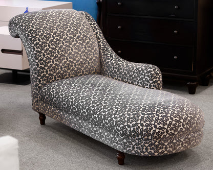 Chaises Lounge in Cut Velvet Scroll Pattern