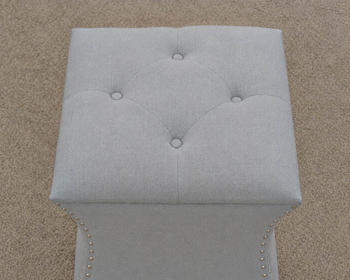Pair of Blue Grey Storage Ottomans