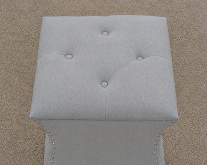 Pair of Blue Grey Storage Ottomans