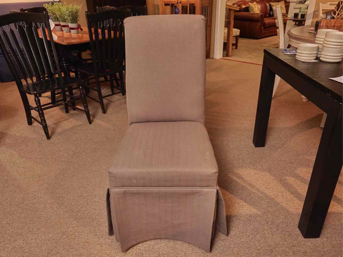 Set Of 4 'Magnetic Grey' Linen & Cotton Slipper Chairs Dining Chairs