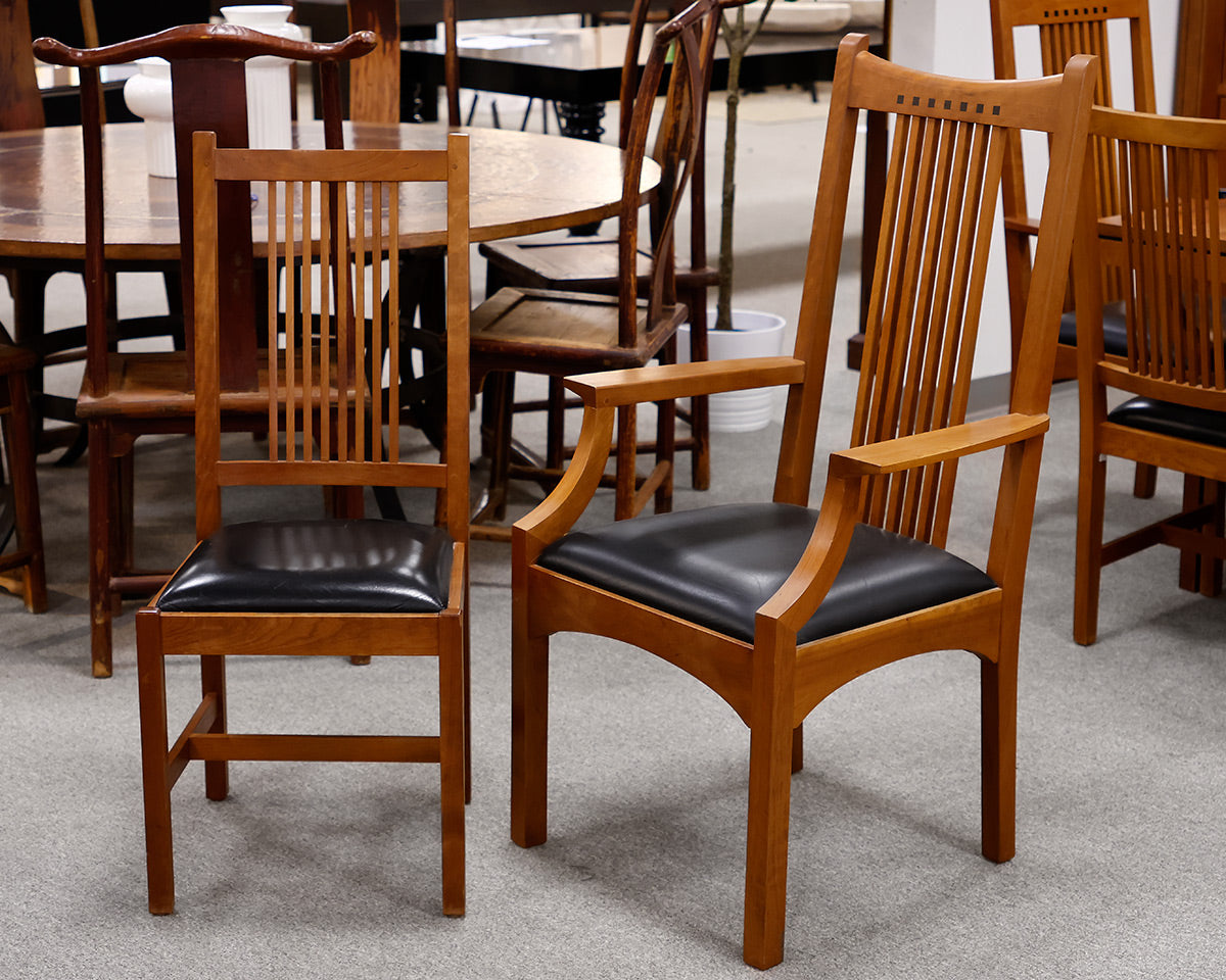 Stickley Oak Mission Style Table & 12 Chair Set