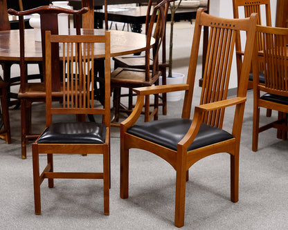 Stickley Oak Mission Style Table & 12 Chair Set