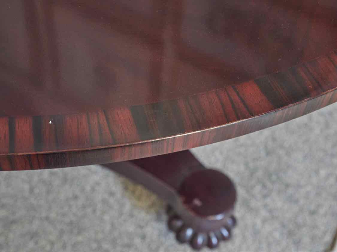 John Whiddicomb Round Inalid Mahogany Accent Table