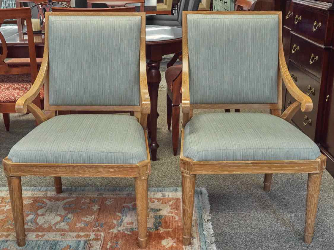 Pair of Rustic Oak Framed Arm Chairs