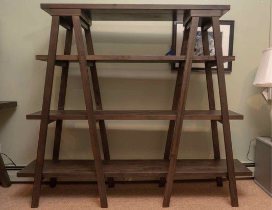 Drifwood Carcoal Finish Aracia Wood 3 Tier Shelf  Etagere Bookcase