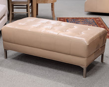 Custom Tufterd Leather Ottoman