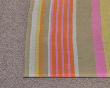 Dash & Albert Aruba Stripe Cotton Area Rug in Orange, Pink and Lime Green