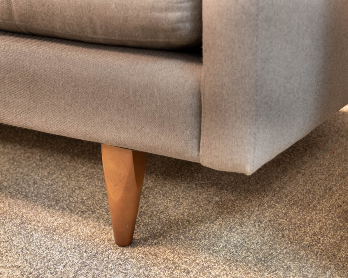 Room & Board Jasper 96" Sofa in Grey Performance Fabric on Walnut Legs