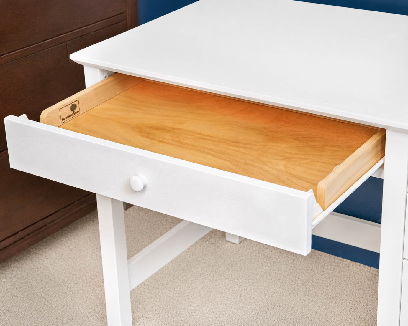 Vermont Tubbs White Finish Four Drawer Desk W/ Chair