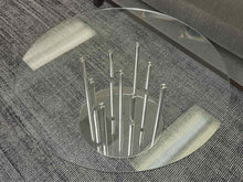 Round Contemporary Glass and Chrome Cocktail Table