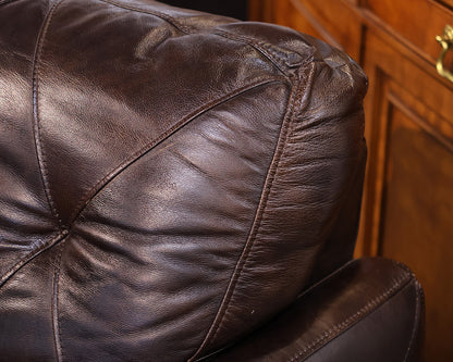 Dark Chocolate Leather Track Arm Chair