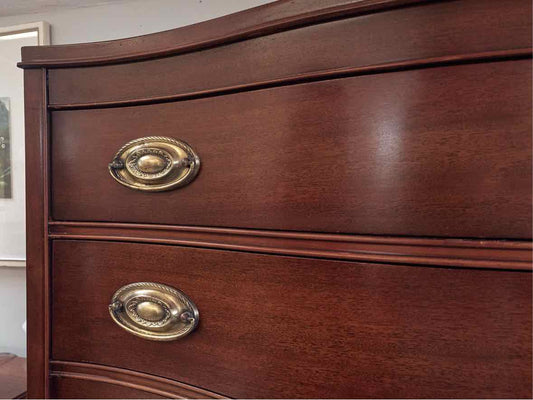 Morganton Mahogany Serpentine 6 Drawer Tall Chest