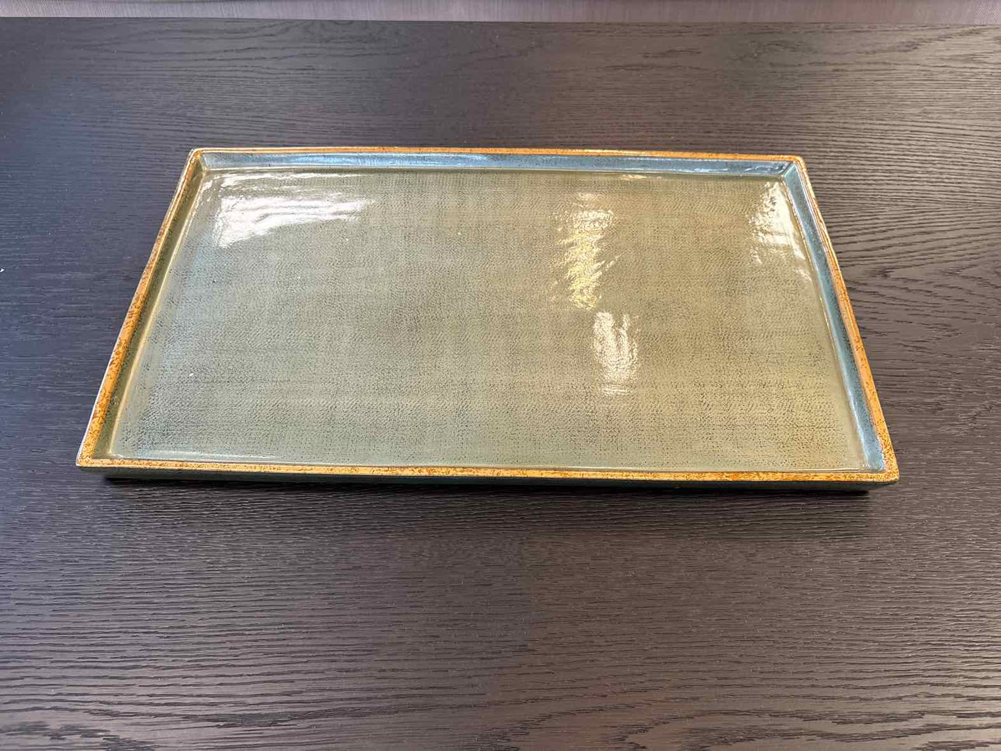 Arhaus Deep Sage Ceramic Tray