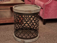 Madison Park Round Grey Finish Metal Sides   Accent Table