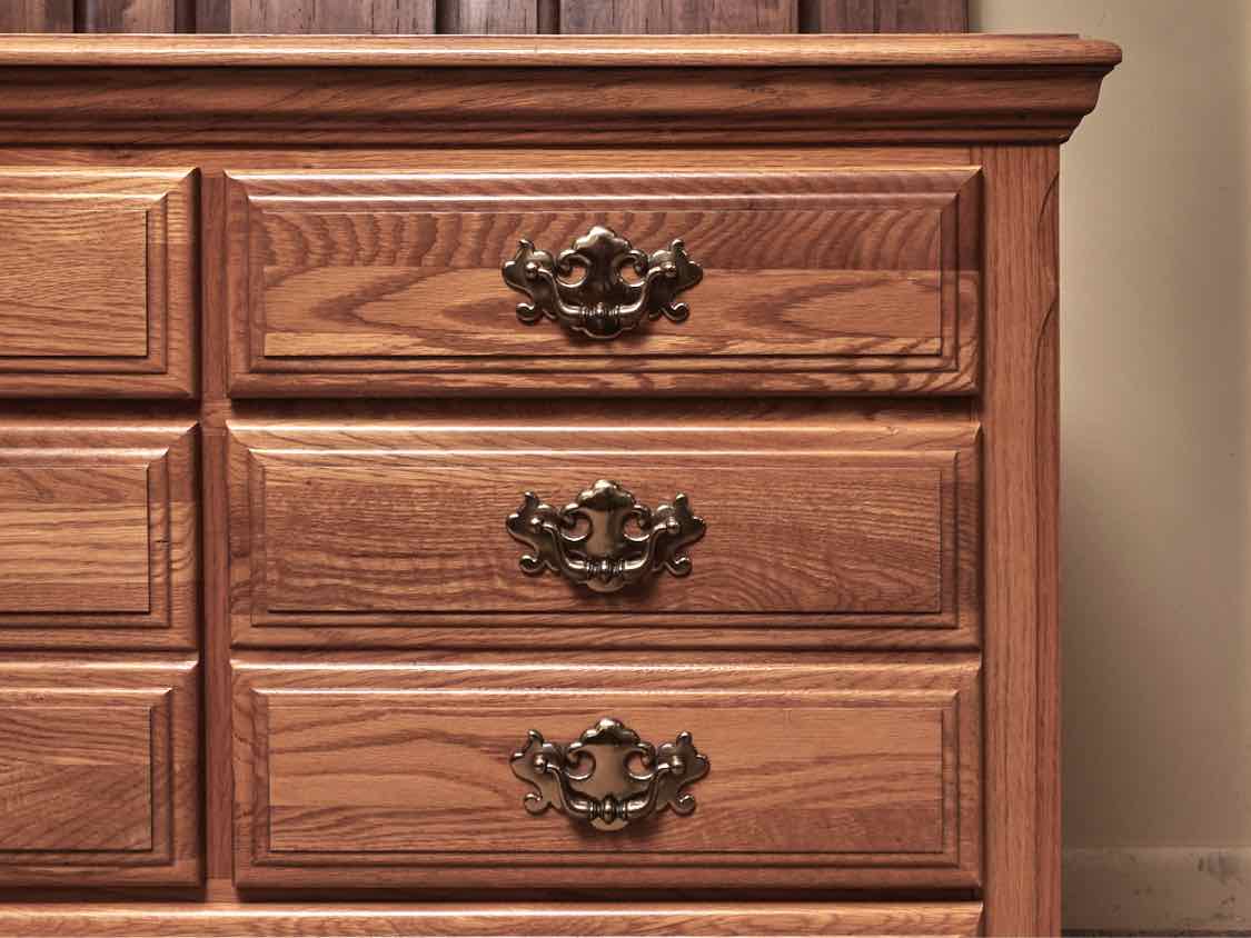 Athens Furniture Oak 8 Drawer Double Dresser