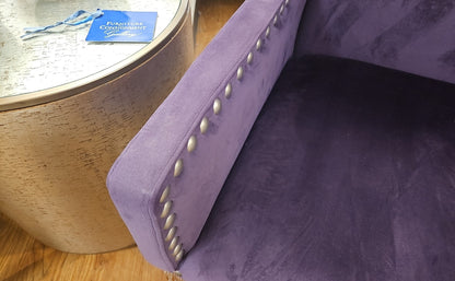 Pair of Purple Velvet Highback Chairs