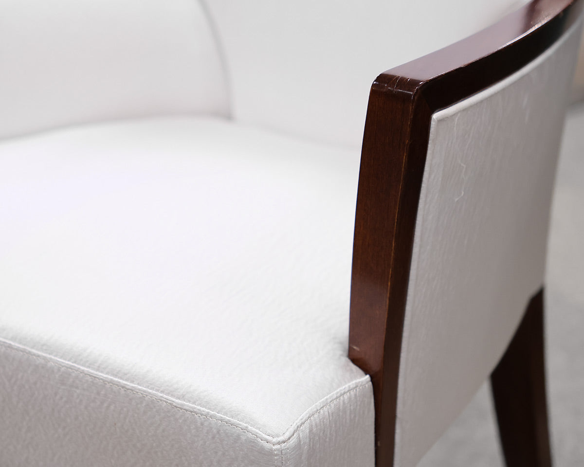 Set of (10) Donghia White Upholstered Dining Chairs