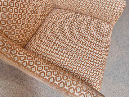 Pair Of Transitional Occasional Rust & Gold Geometric Chairs