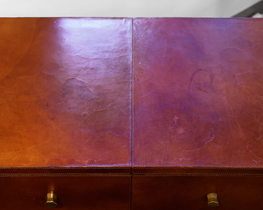 Made Goods York Double Night Stands in Tobacco Leather