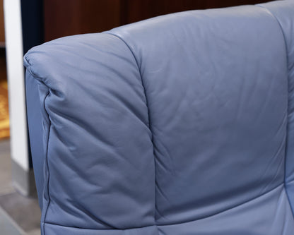 Stressless Paloma Blue Sparrow Sofa and Ottoman