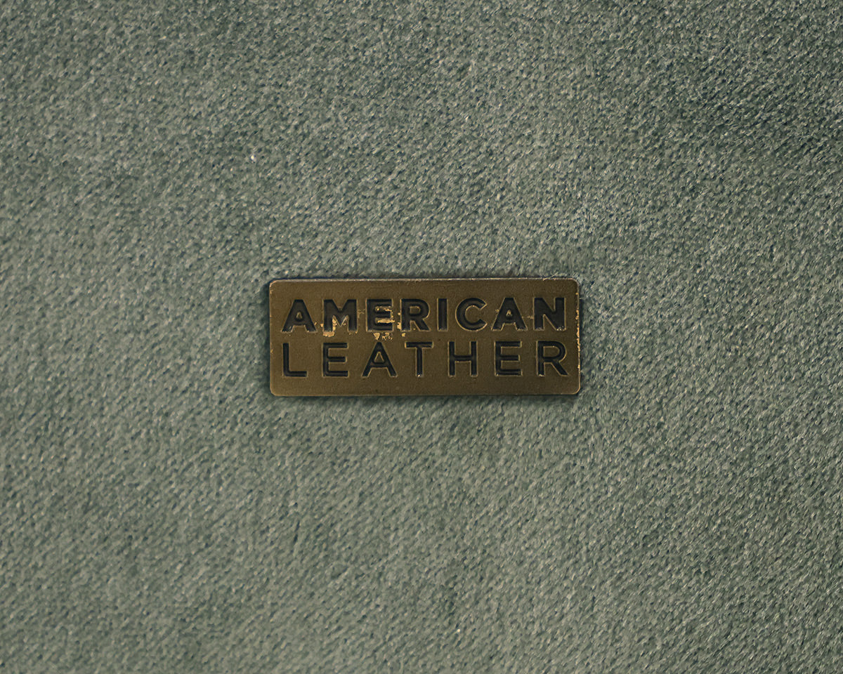 American Leather Bench Cushion Velvet Sofa