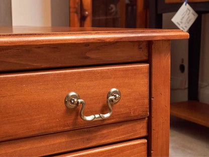 Stained Pine Square 3 Map Drawers Brass Handles Cocktail Table