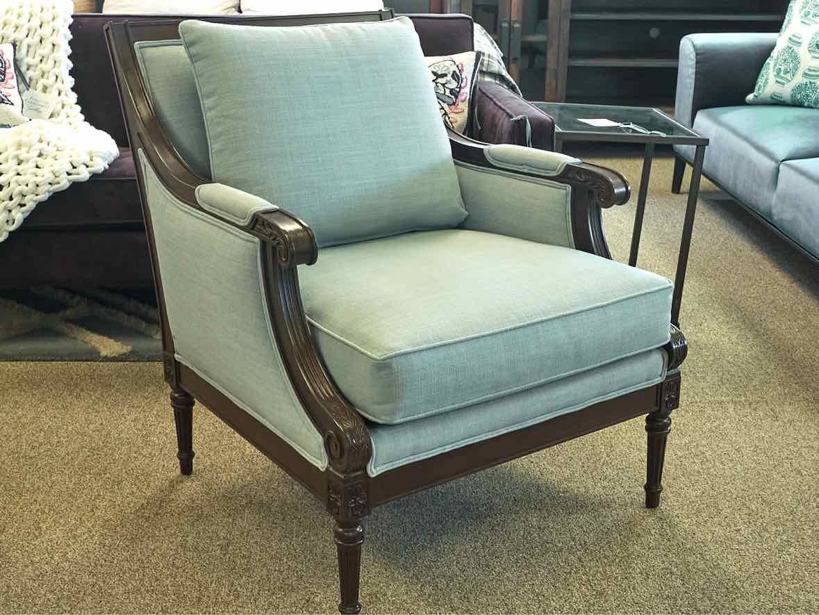 Ethan Allen Fairfax Chair in Seafoam Linen