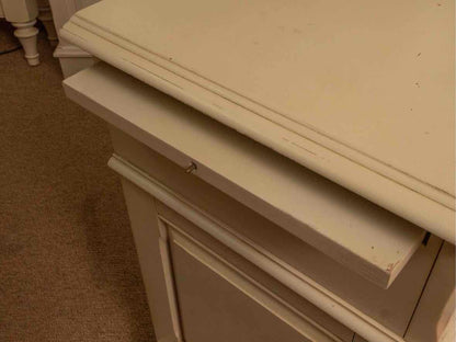 Ivory 1 Drawer & 1 Interchangeable Cane/Wood Panel Door Nightstand