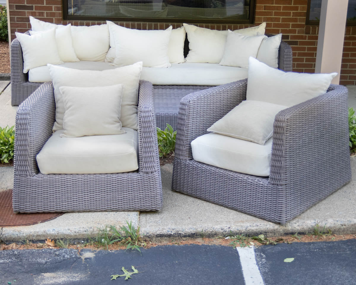 Janus et Cie 'Zeya' Gray Woven Wicker Outdoor Set