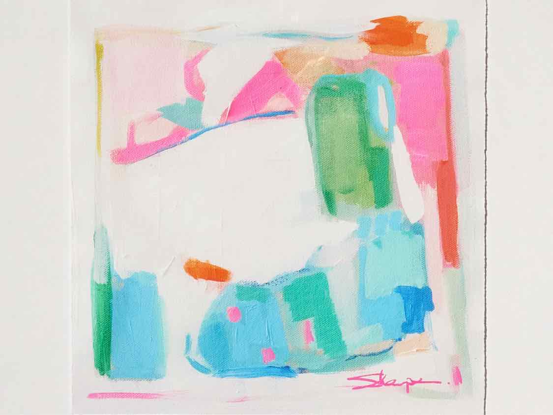 "Salt Air III" Float Mount Giclee Print in High Gloss White Frame