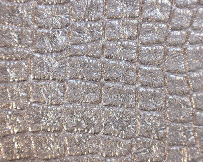 Silver Crocodile Vegan Leather Ottoman