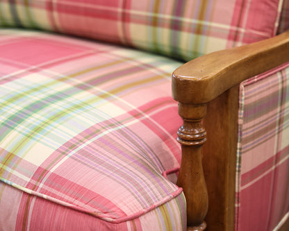 Custom Plaid Chair and Ottoman