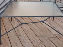 Black Metal Outdoor Cocktail  Table with Glass Top