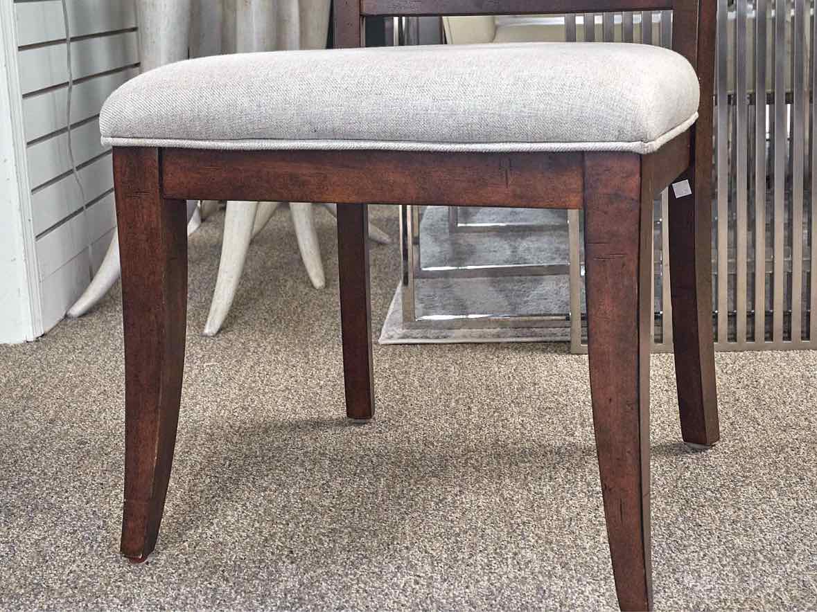 Set of 6 Klaussner Dining Chairs in Dark Finish with Grey Heather Seats