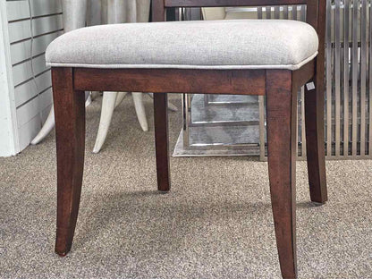 Set of 6 Klaussner Dining Chairs in Dark Finish with Grey Heather Seats