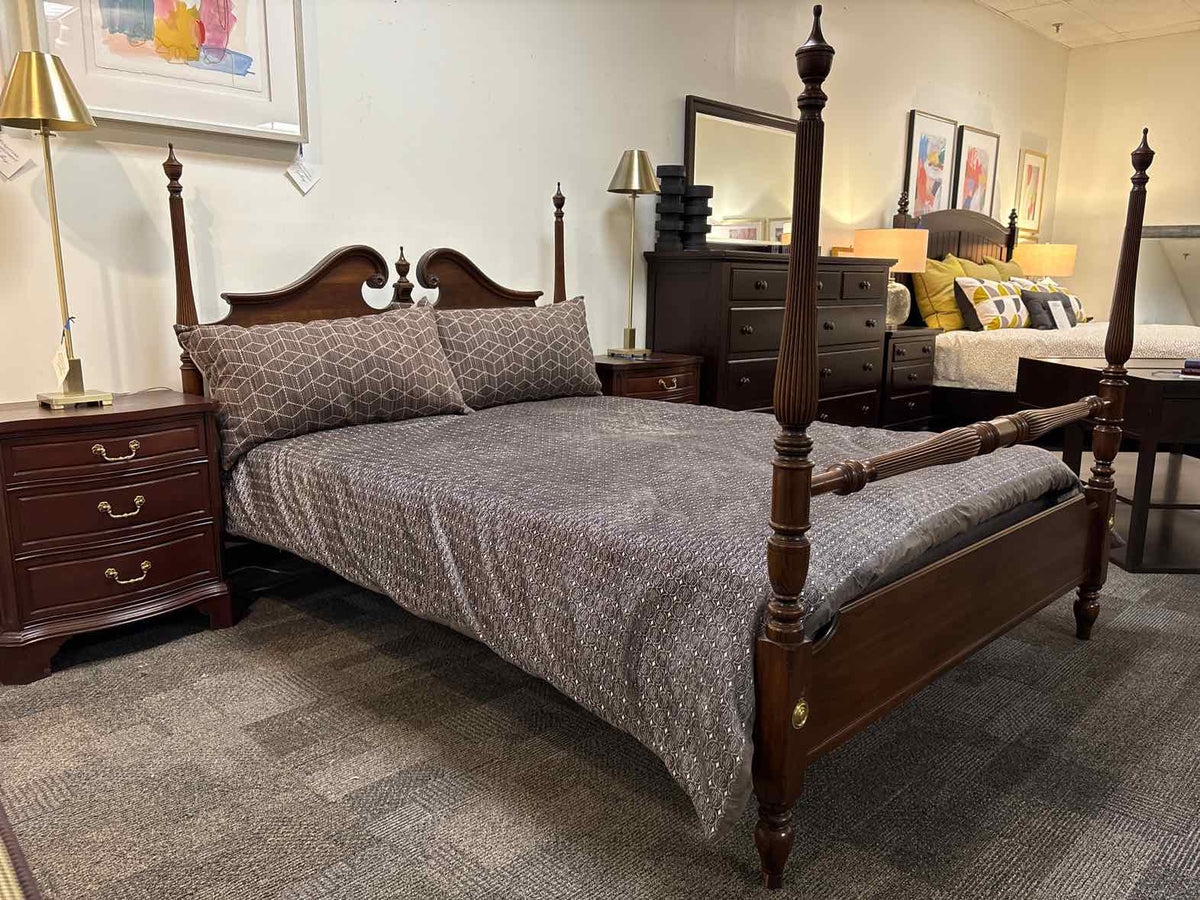 Ethan Allen Cherry Four Post Queen Bed