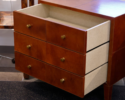 Made Goods York Double Night Stands in Tobacco Leather