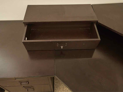 Pottery Barn 'Bedford' Corner Desk in Espresso Finish with 2 File Cabinet Drawer