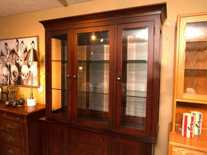 Kincaid  2-Piece Solid Cherry China Hutch with 3 Glass Doors & 4 Drawers