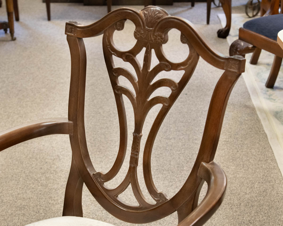Set of (8) Henredon Mahogany Sheild Back Dining Chairs
