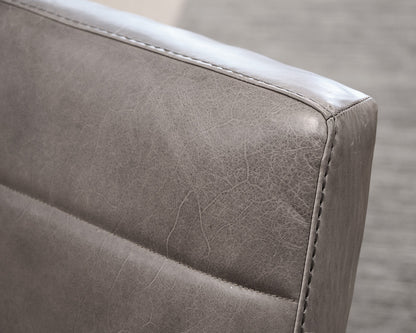 RH "Rene" Gray Leather Chaise