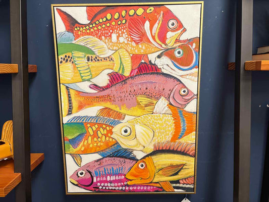 Set of Two Colorful Tropical Fish Paintings