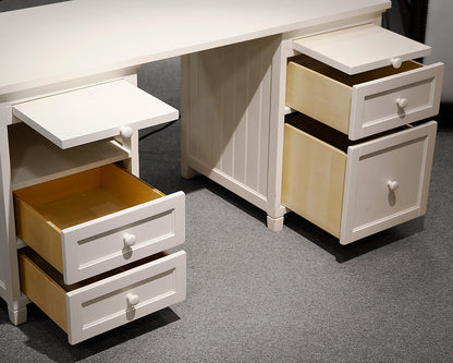 Pottery Barn White Beadboard Modular Desk and Chair