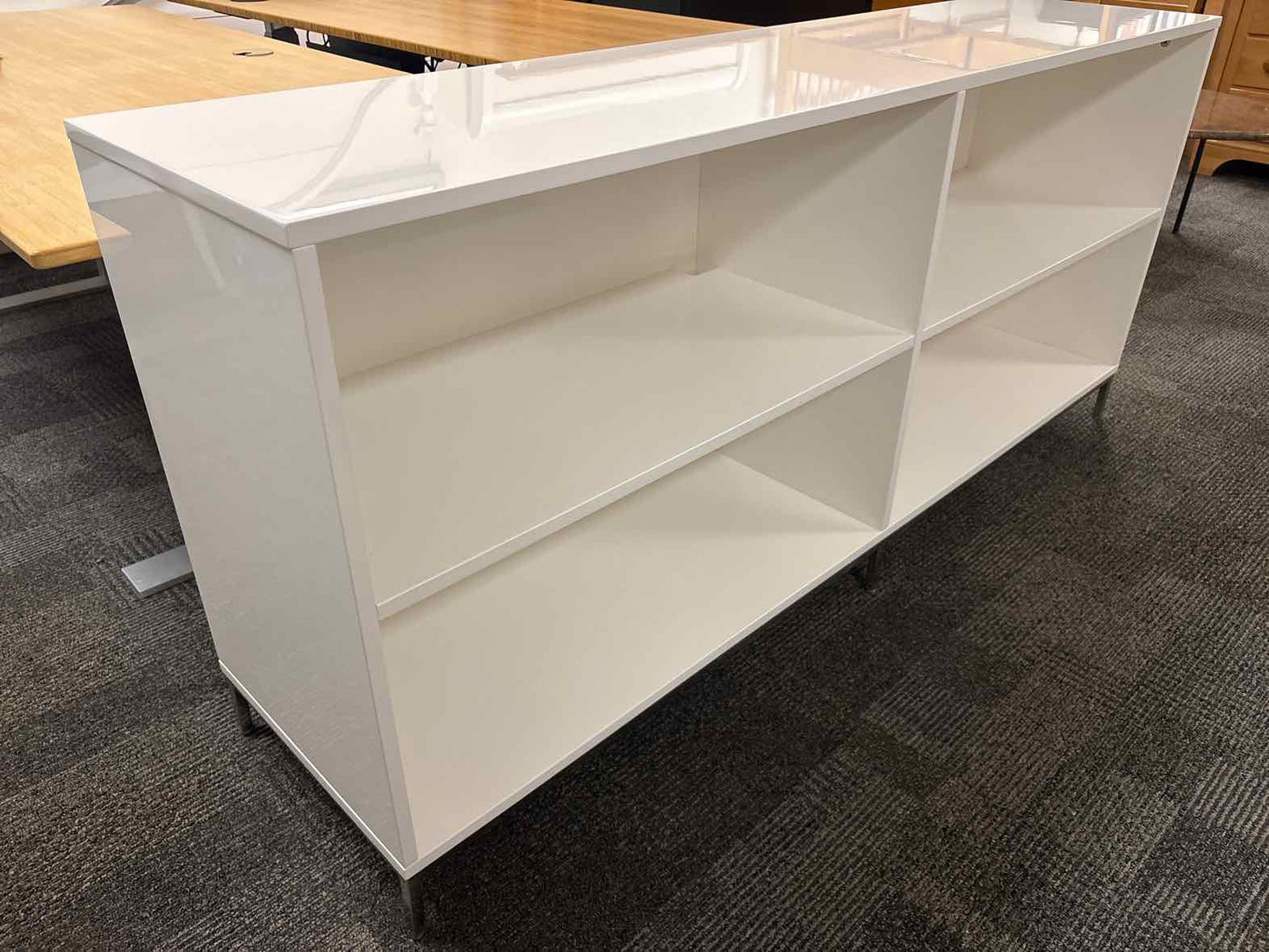 West Elm White Lacquer Storage Bookcase